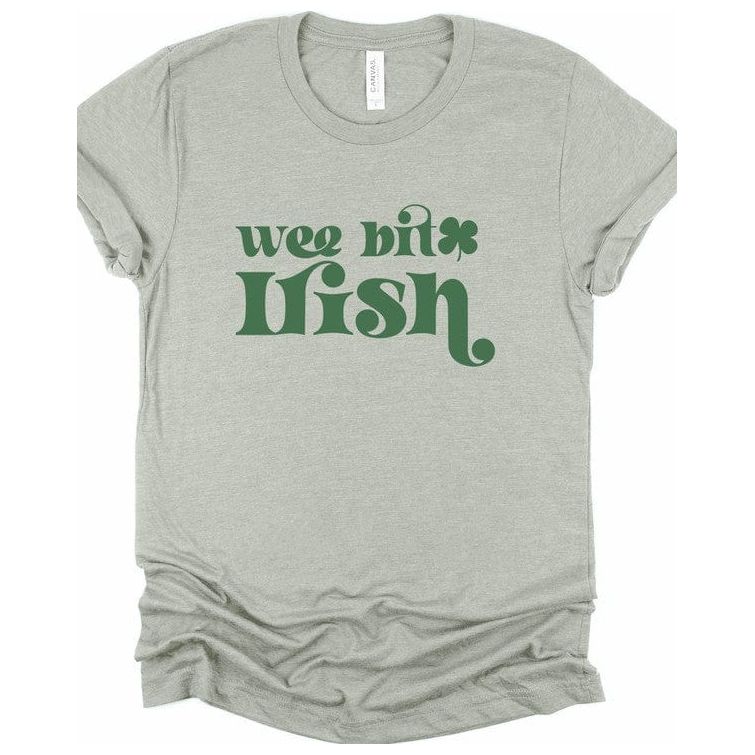 Ocean and 7th Heather Stone / 2X Wee Bit Irish Graphic Crew Neck Tee