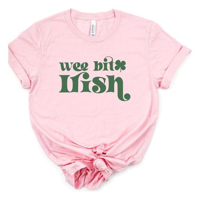Ocean and 7th Soft Pink / 2X Wee Bit Irish Graphic Crew Neck Tee