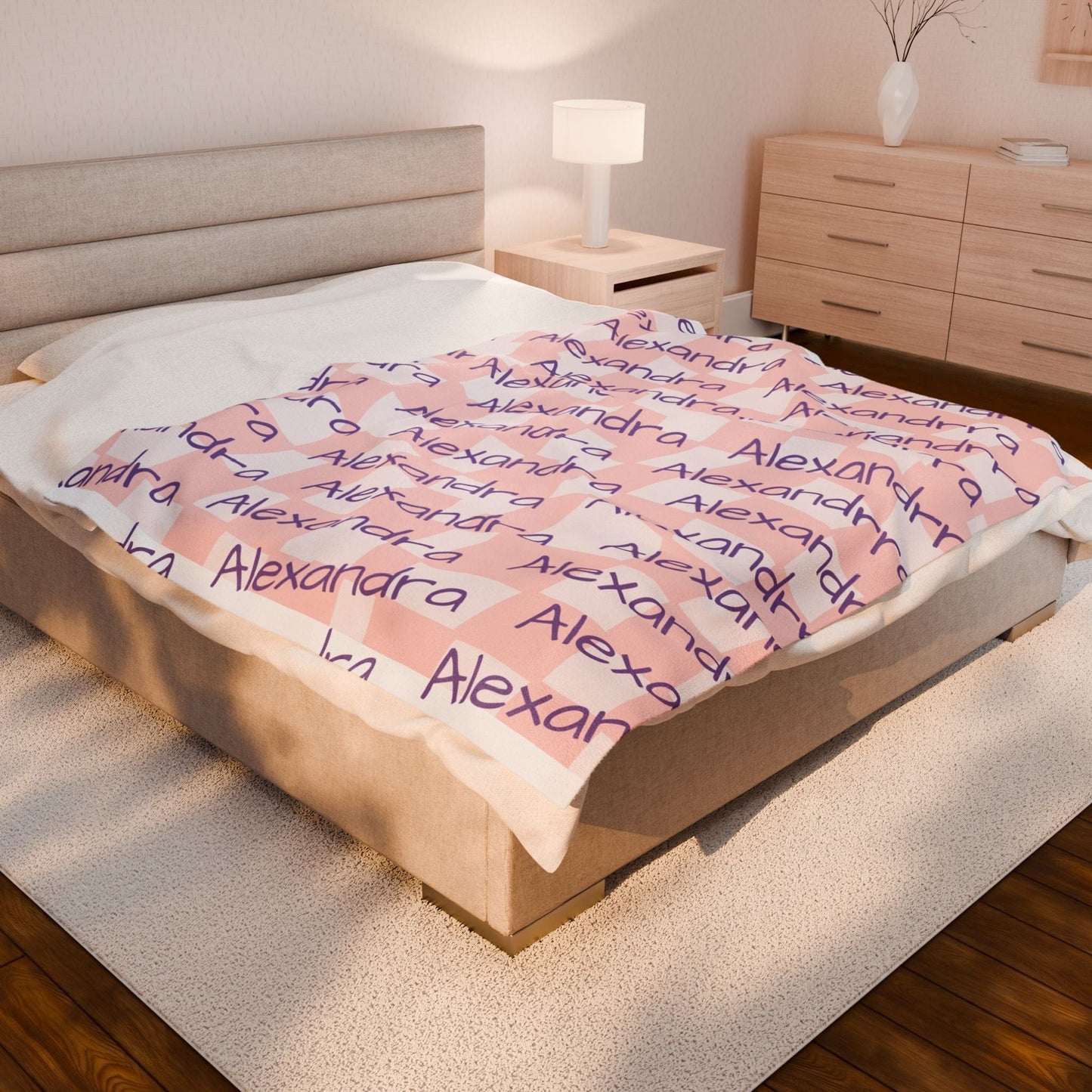 Printify All Over Prints Snuggle Up in Pure Comfort – Plush Velveteen Blanket