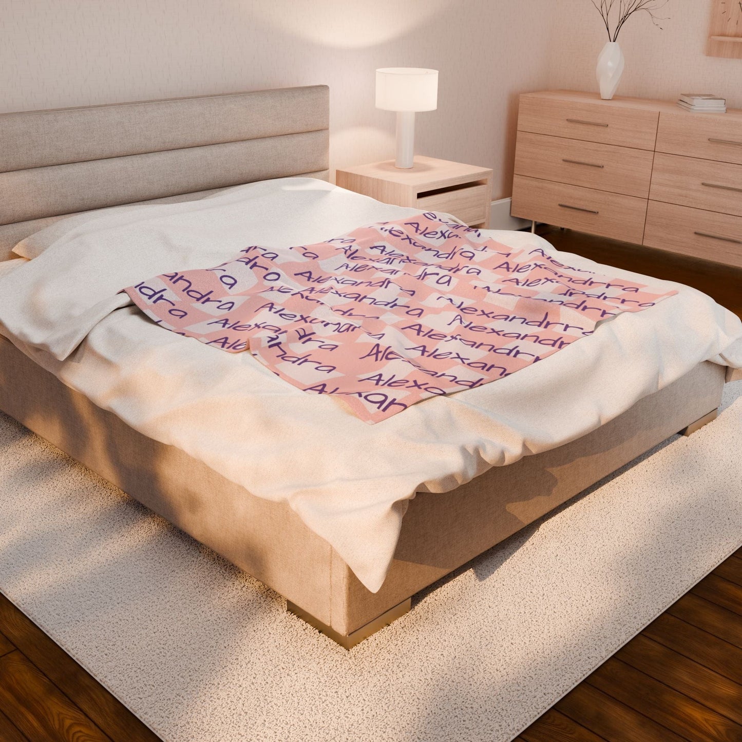 Printify All Over Prints Snuggle Up in Pure Comfort – Plush Velveteen Blanket