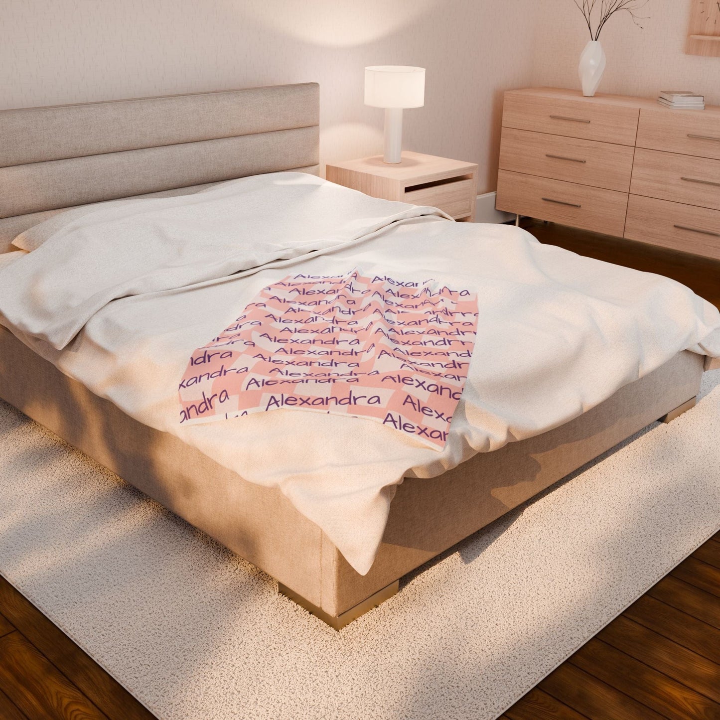Printify All Over Prints Snuggle Up in Pure Comfort – Plush Velveteen Blanket