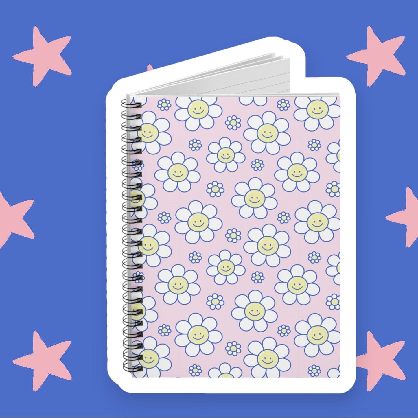 Printify Paper products One Size Smiley Face Spiral Notebook - Ruled Line