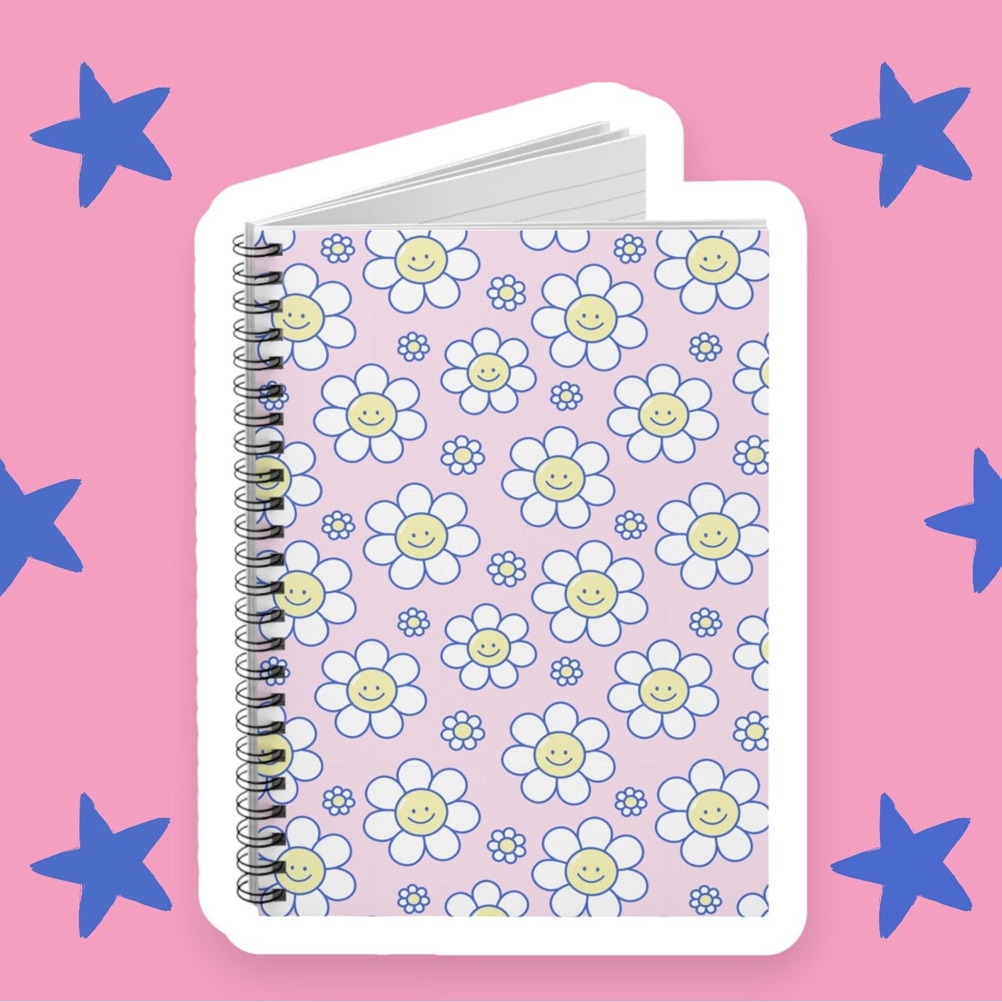 Printify Paper products One Size Smiley Face Spiral Notebook - Ruled Line