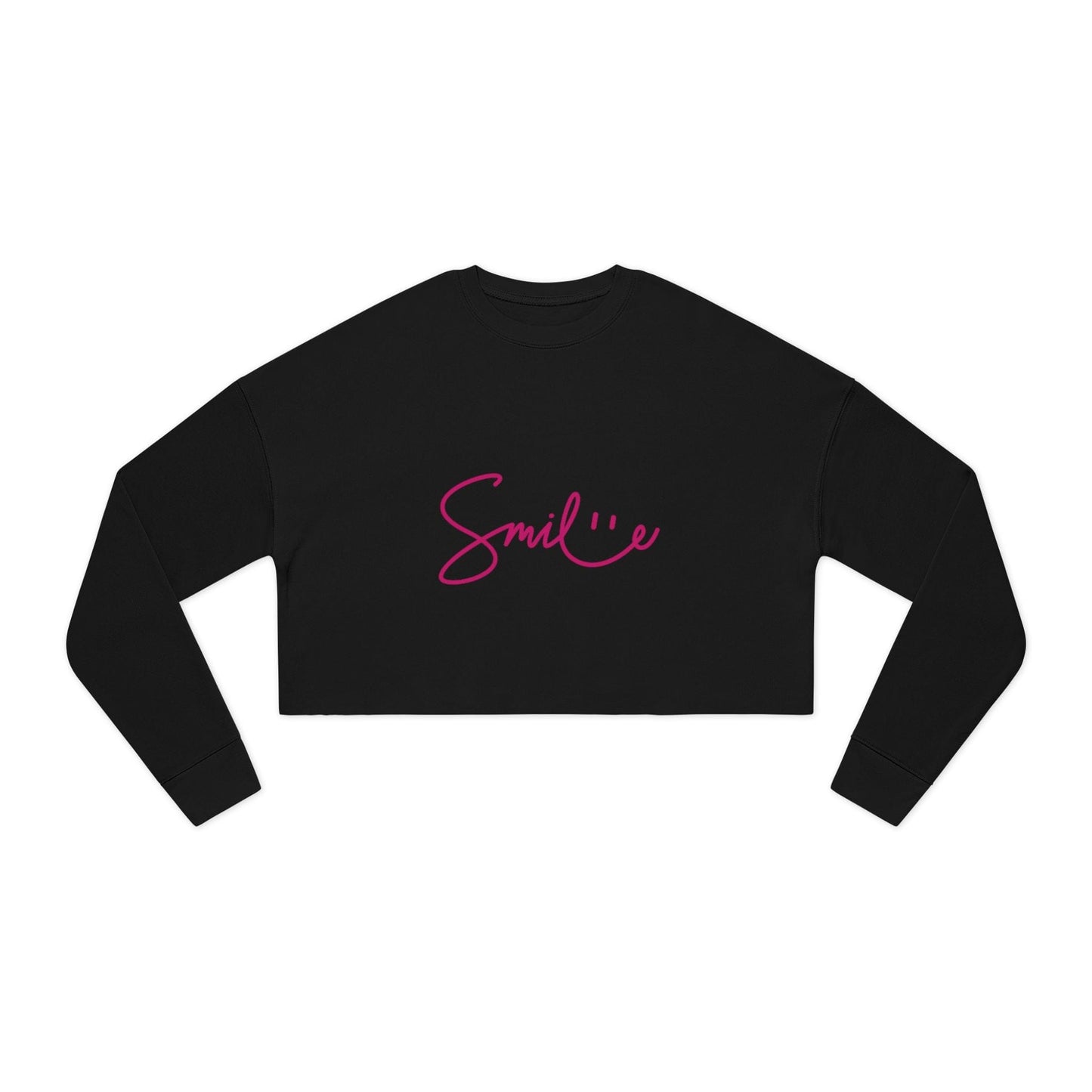 Printify Sweatshirt Black / S Cropped "Smile" Sweatshirt β Cozy, Trendy & Full of Good Vibes
