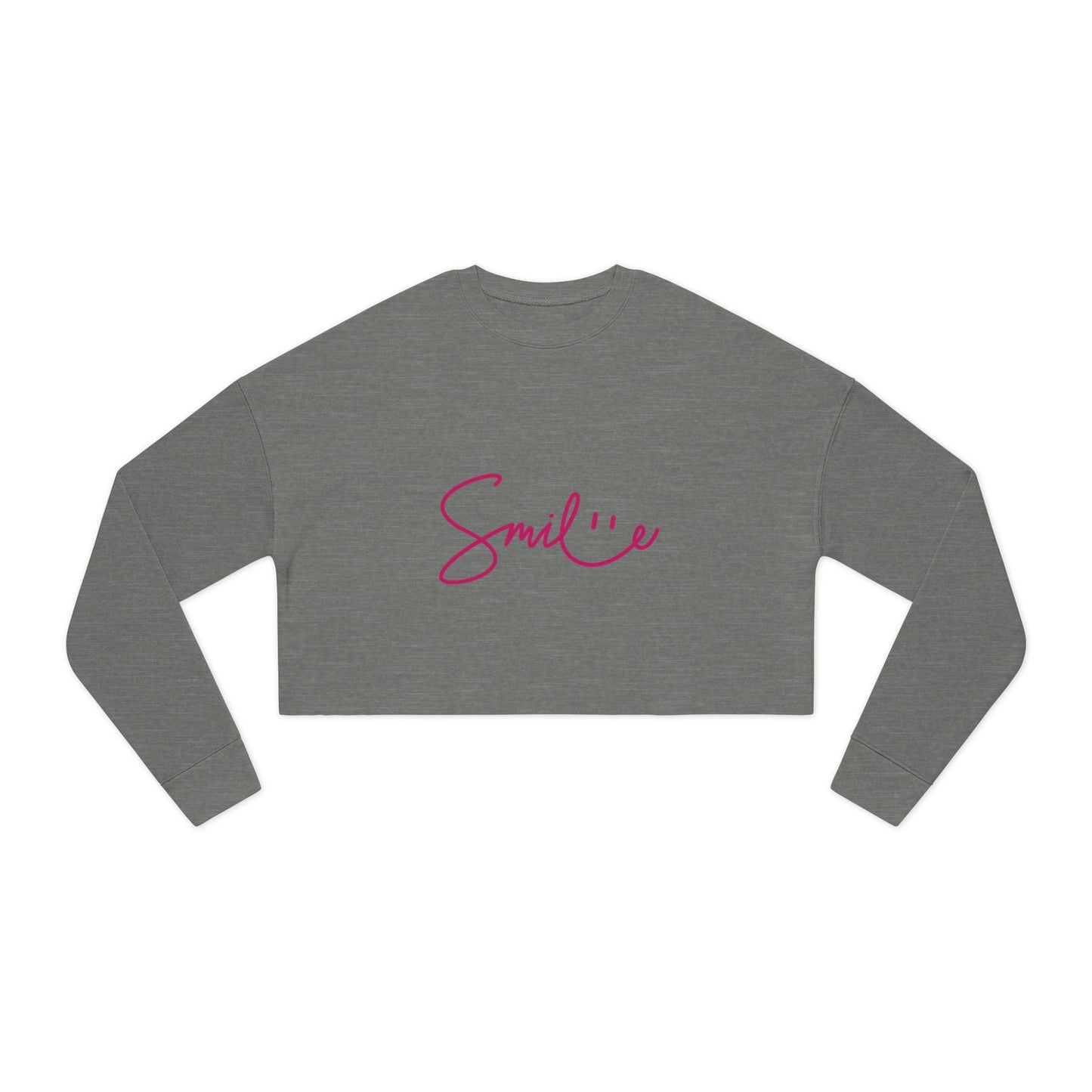 Printify Sweatshirt Deep Heather / S Cropped "Smile" Sweatshirt β Cozy, Trendy & Full of Good Vibes