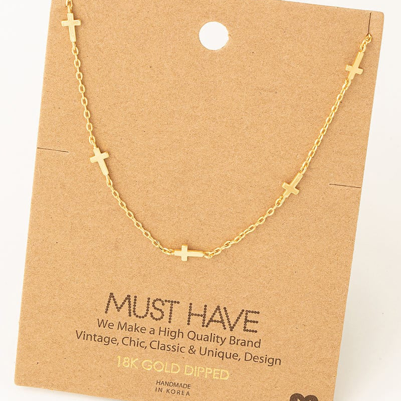 The Smiley Face Boutique Gold ✝️ Faith & Style: Mini Cross Charm Necklace ✝️