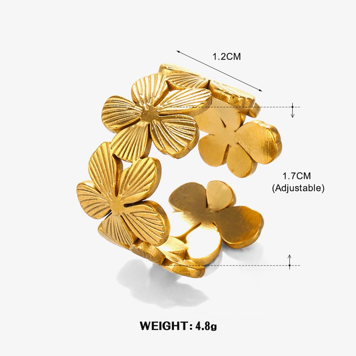 The Smiley Face Boutique ๐ธ Golden Bloom Open Ring โ Floral Elegance with a Modern Twist! ๐ธ