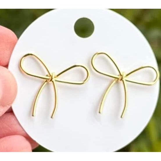 The Smiley Face Boutique Golden Bow Earrings β The Stealthy Statement Maker πβ¨