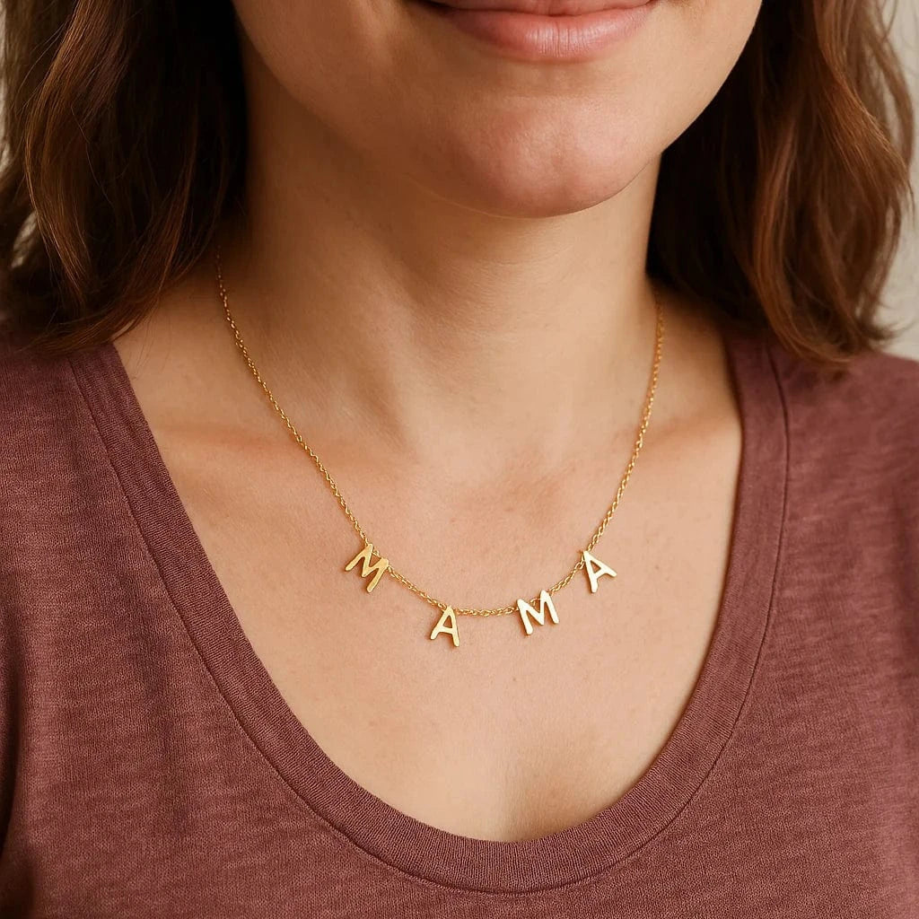 The Smiley Face Boutique π MAMA Letter Necklace