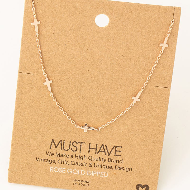 The Smiley Face Boutique Rose Gold ✝️ Faith & Style: Mini Cross Charm Necklace ✝️