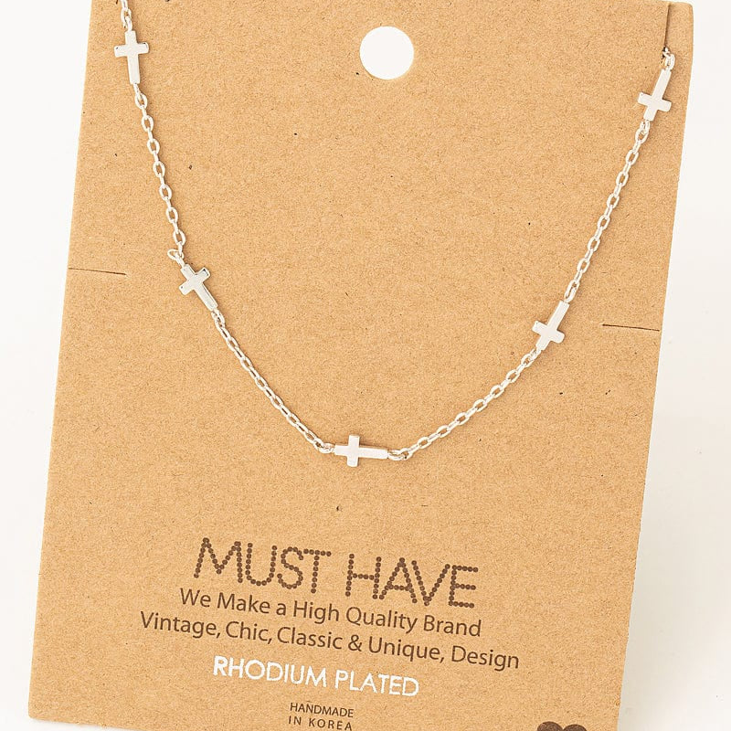 The Smiley Face Boutique Silver ✝️ Faith & Style: Mini Cross Charm Necklace ✝️