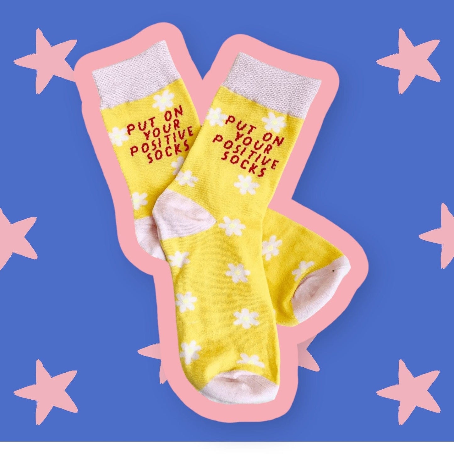 Tiny Gift Society Gift-Ready Positive Vibes Happy Face Socks