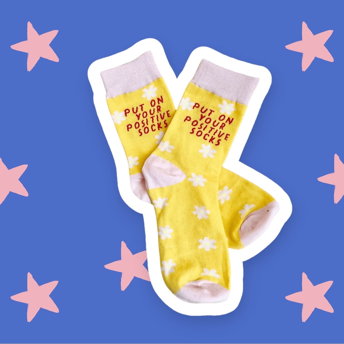 Tiny Gift Society Gift-Ready Positive Vibes Happy Face Socks