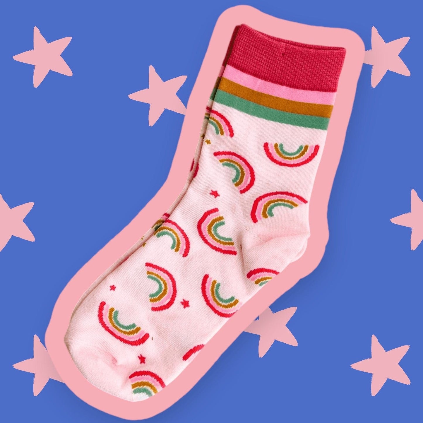Tiny Gift Society Gift-Ready Rainbow Bliss Pink Socks