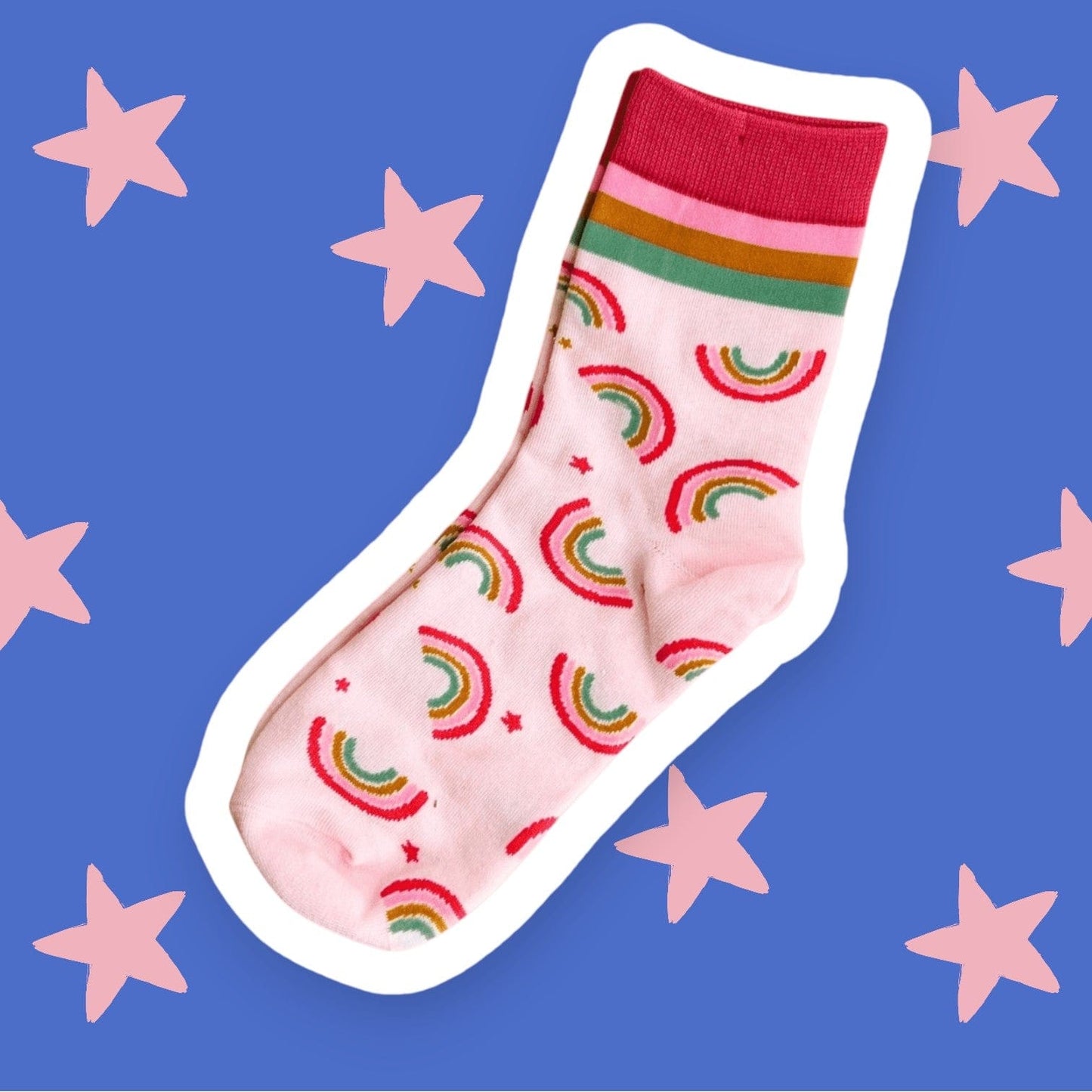 Tiny Gift Society Gift-Ready Rainbow Bliss Pink Socks