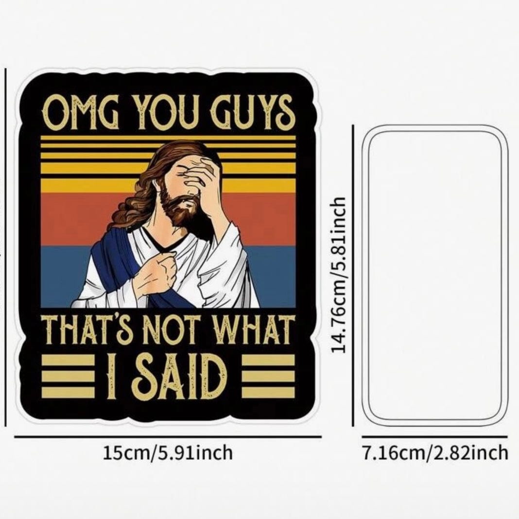 Whit's Up Shop 5.91” x 5.81” OMG You Guys” Jesus Facepalm Sticker – Hilarious Faith-Based Design (2 Sizes!)