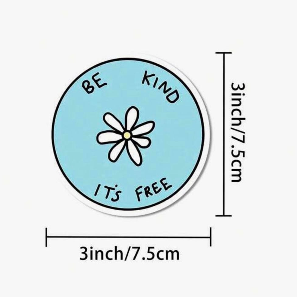 Whit's Up Shop Be Kind It’s Free Sticker – Blue Daisy Circle Decal