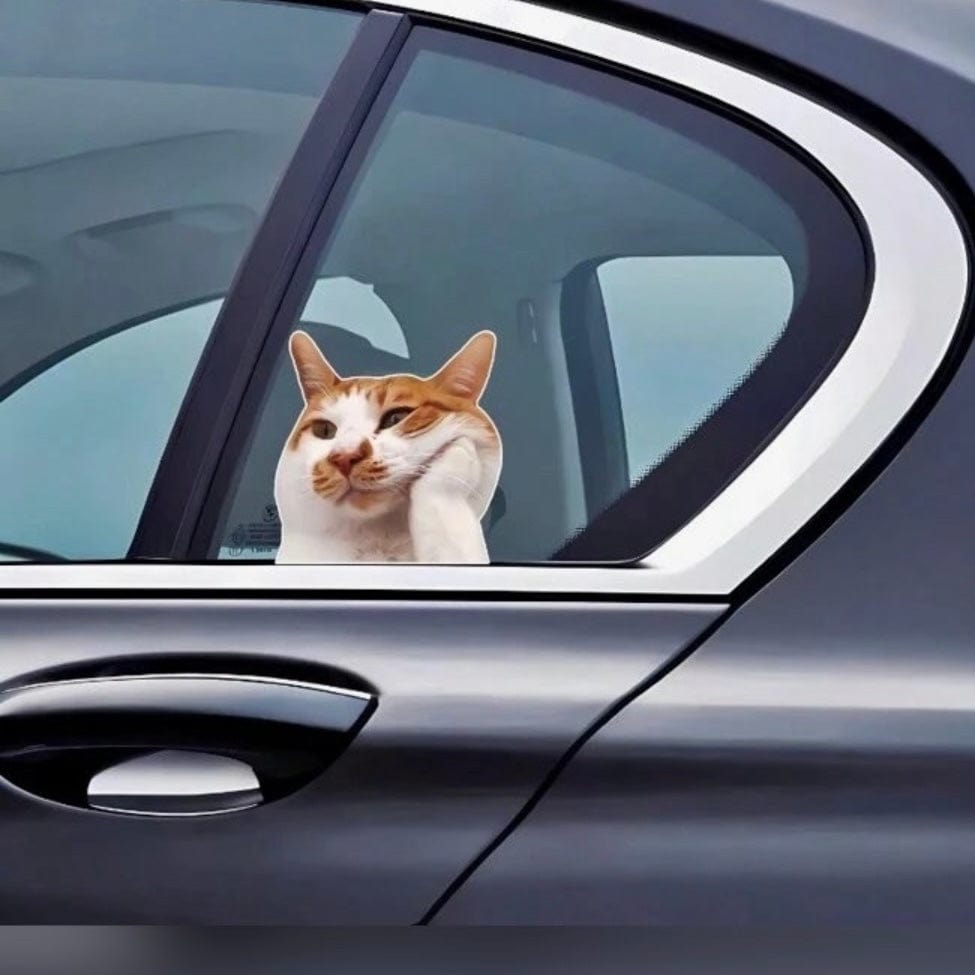 Whit's Up Shop Bored Cat Sticker – Facepalm Feline Mood Vinyl Decal