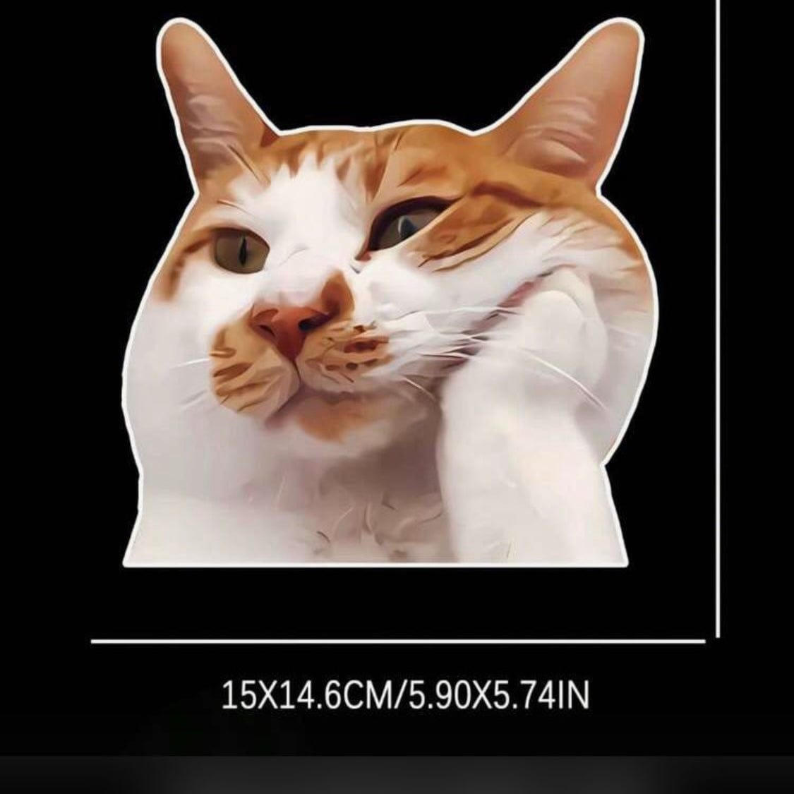 Whit's Up Shop Bored Cat Sticker – Facepalm Feline Mood Vinyl Decal