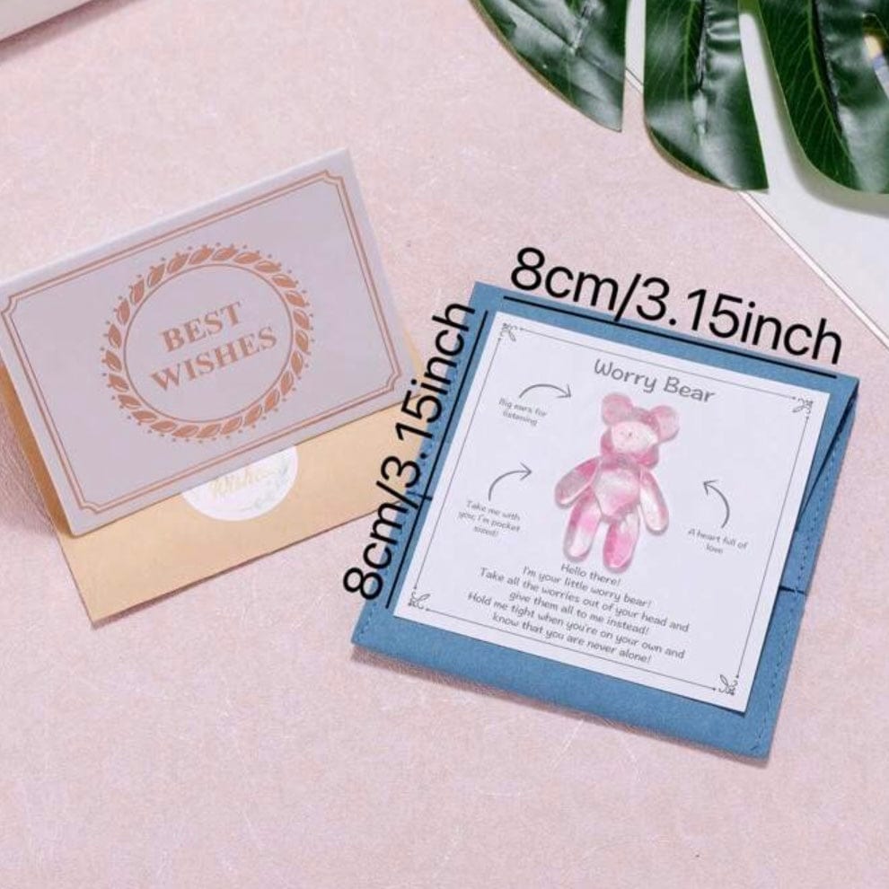 Whit's Up Shop Pocket Worry Bear – Pink & Purple Glitter Edition