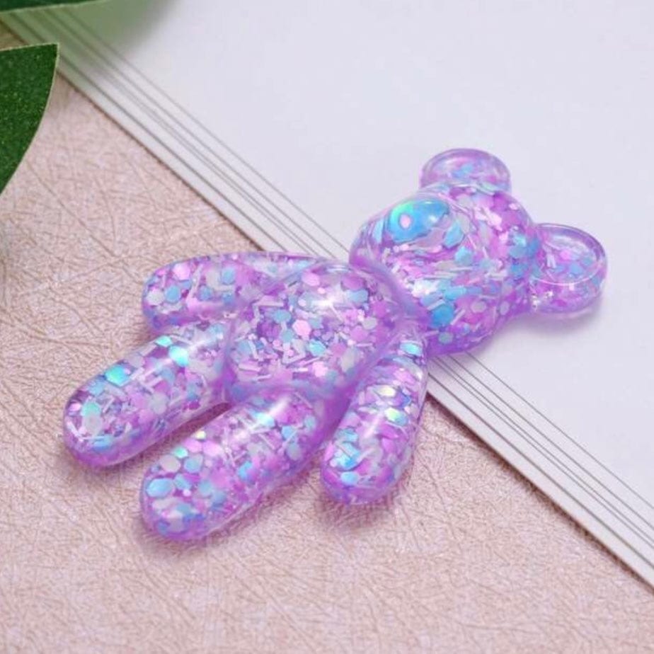 Whit's Up Shop Pocket Worry Bear – Pink & Purple Glitter Edition