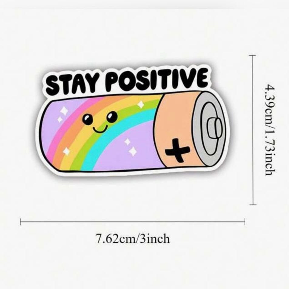 Whit's Up Shop Stay Positive Rainbow Battery Sticker