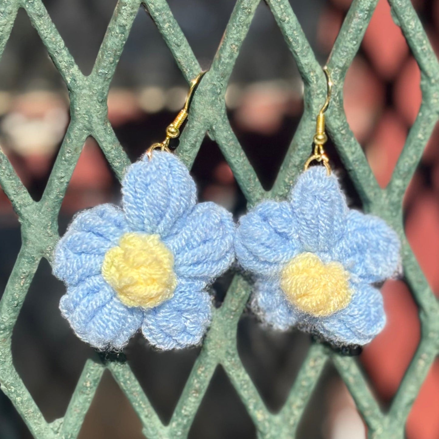 Whitney's Whimzees Handmade Flower Crochet Earrings - 1.75 inch Flowers