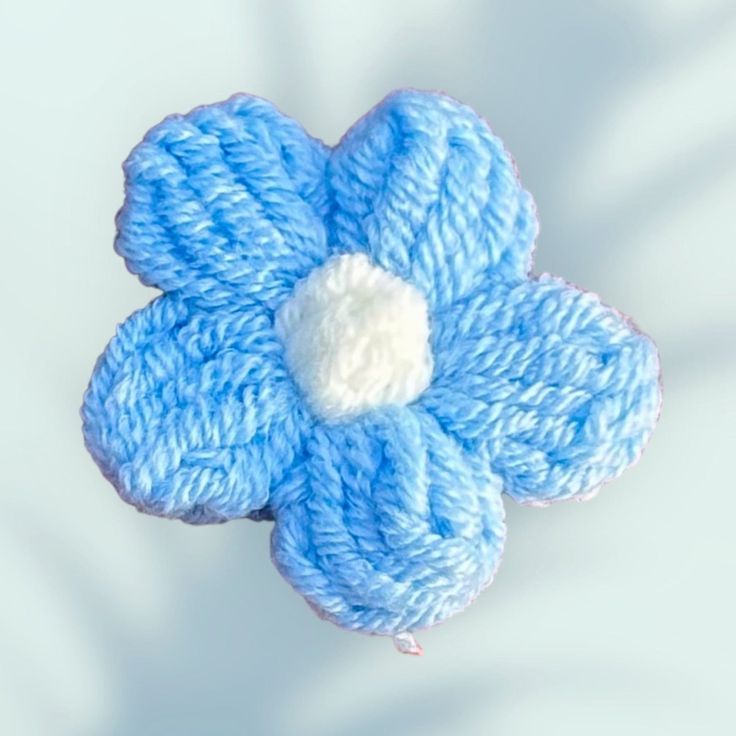 Whitney's Whimzees Light Blue with White Center Handcrafted Flower Crochet Earrings - 1.75β (Blues)