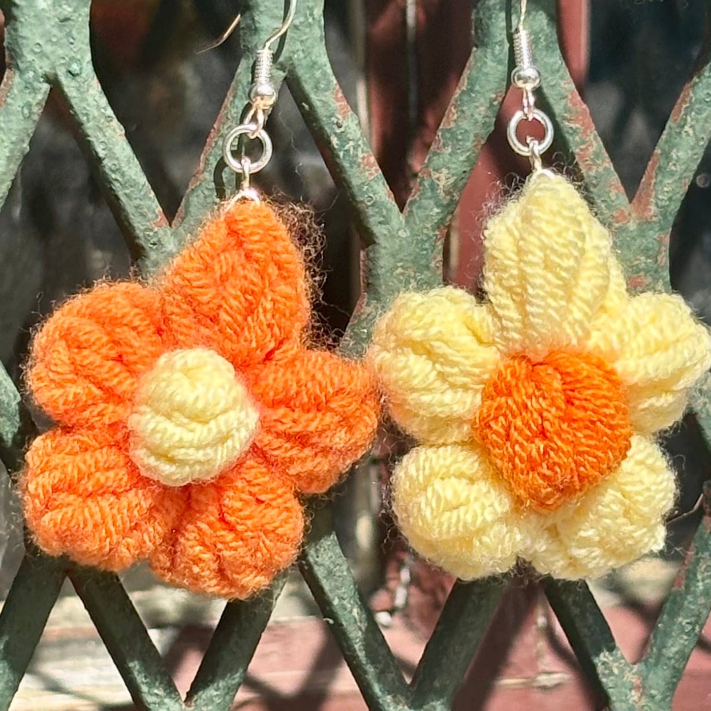 Whitney's Whimzees Orange/Yellow Inside Out Daisy Dangles