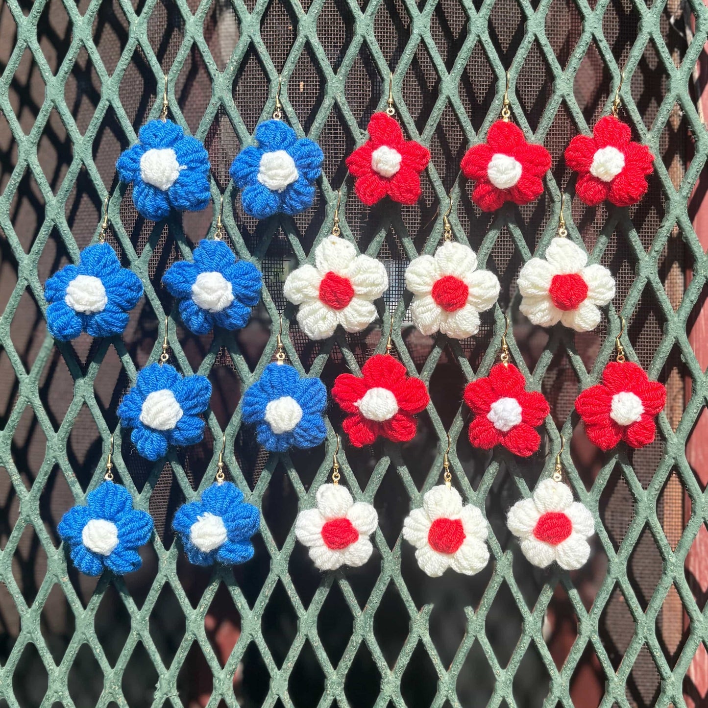 Whitney's Whimzees Red, White & Bloom Earrings