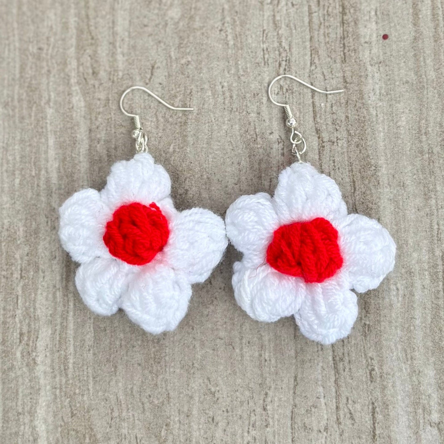 Whitney's Whimzees White Petals UW Madison Badger Dangles