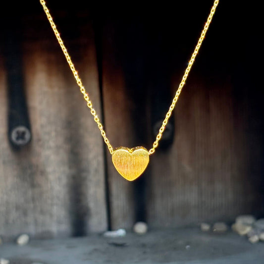 Fame Accessories Brushed Heart Pendant Necklace 💖