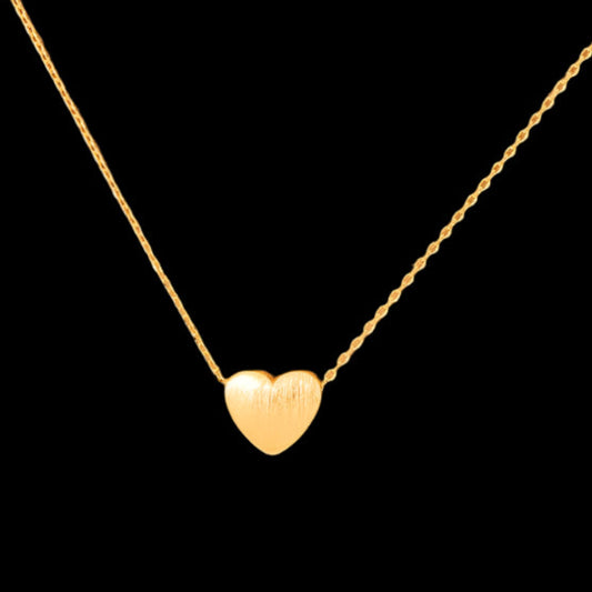 Fame Accessories Brushed Heart Pendant Necklace: G