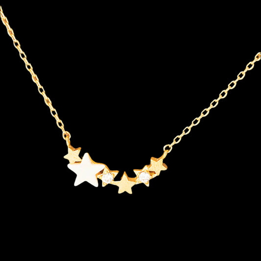 Fame Accessories Dainty Multi Star Charm Necklace: G