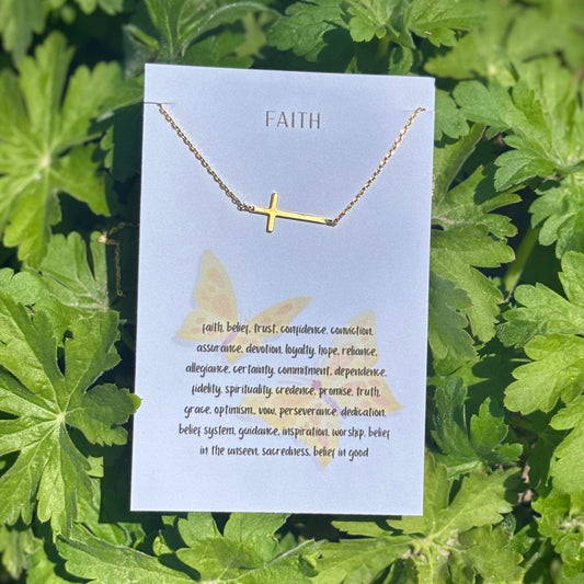 Fame Accessories Medium Side Cross ✨ Faith Meets Fashion: Side Cross Pendant Necklace ✨