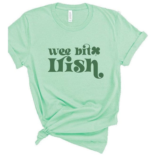 Ocean and 7th Heather Mint / 2X Wee Bit Irish Graphic Crew Neck Tee