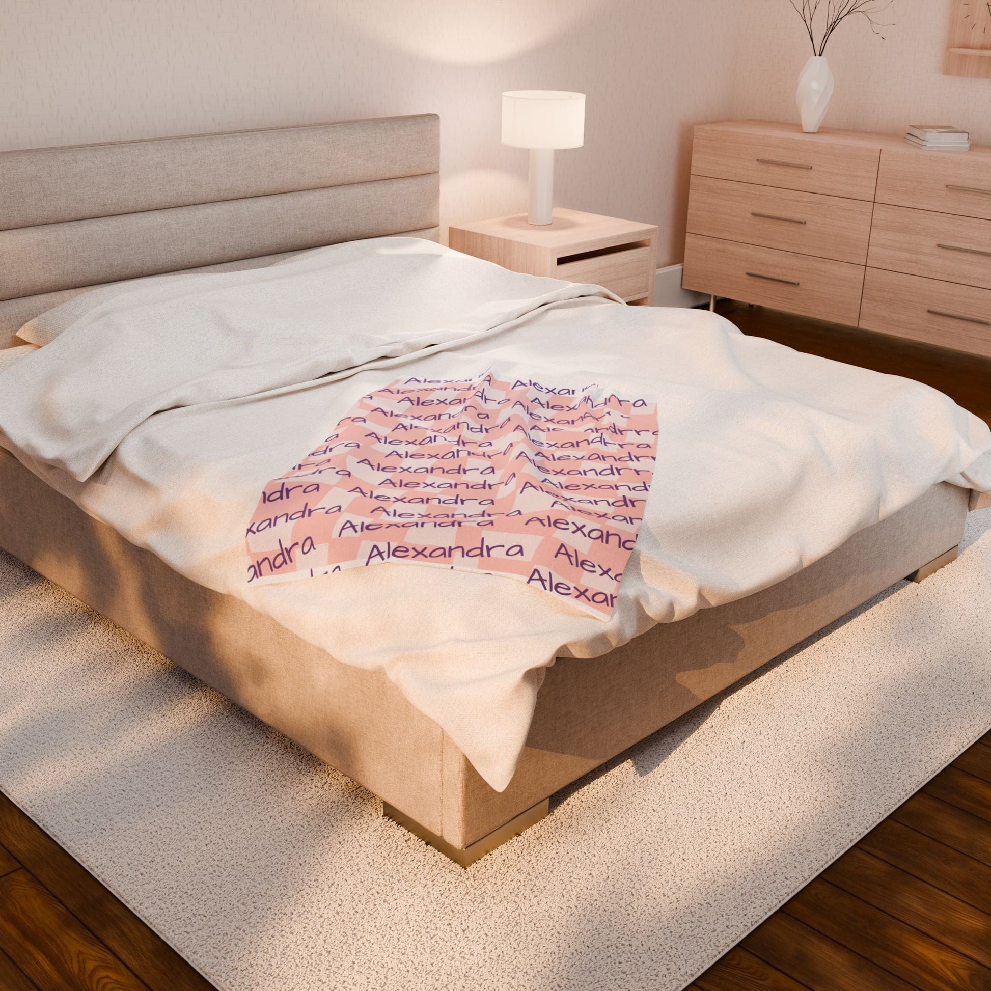 Printify All Over Prints Snuggle Up in Pure Comfort – Plush Velveteen Blanket