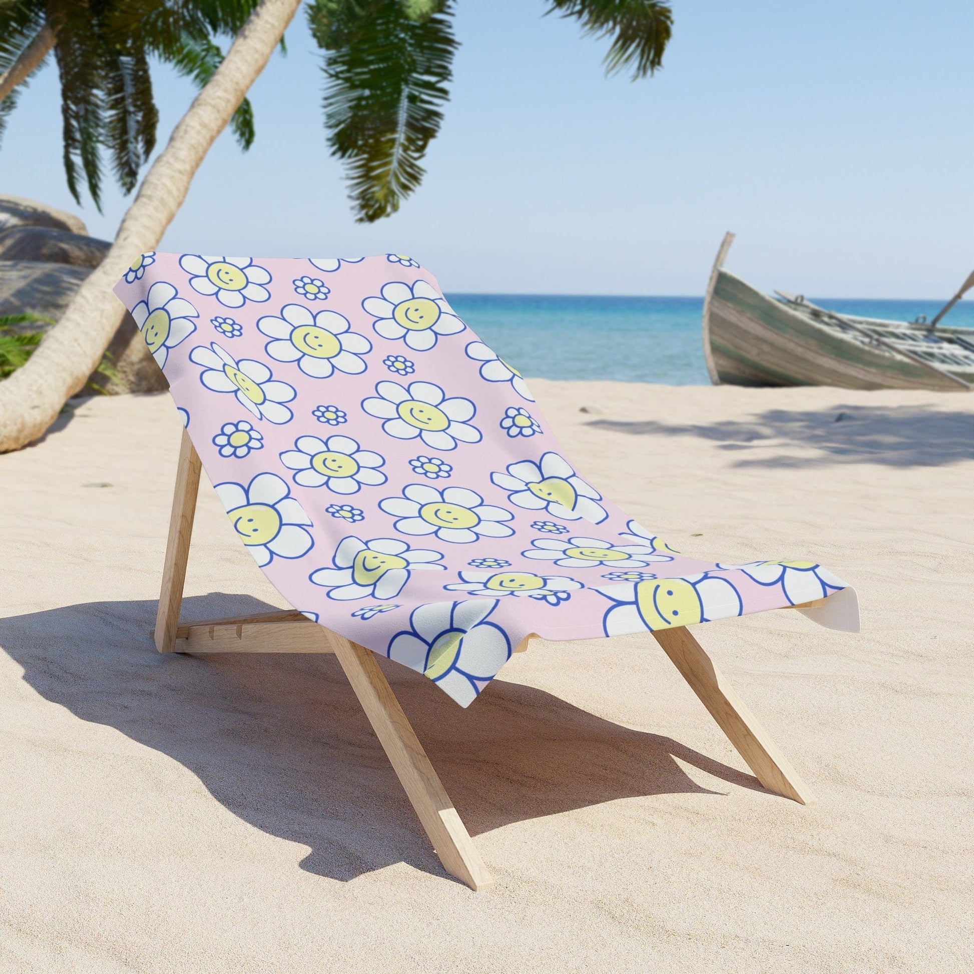 Printify Home Decor 30" × 60" Smiley Face Beach Towel
