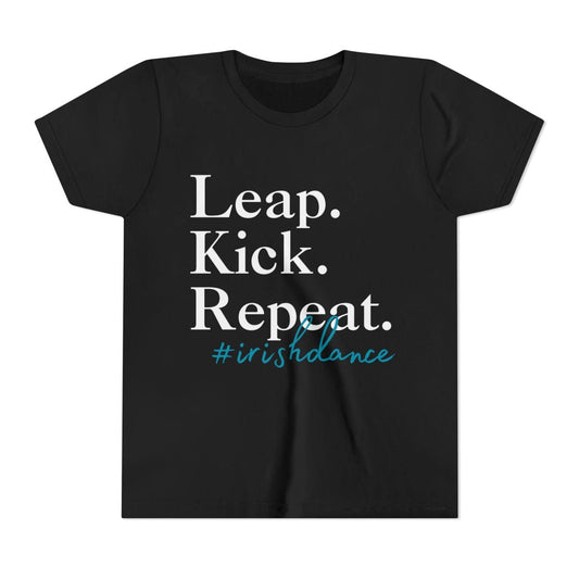 Printify Kids clothes Black / S Leap. Kick. Repeat. Youth Tee