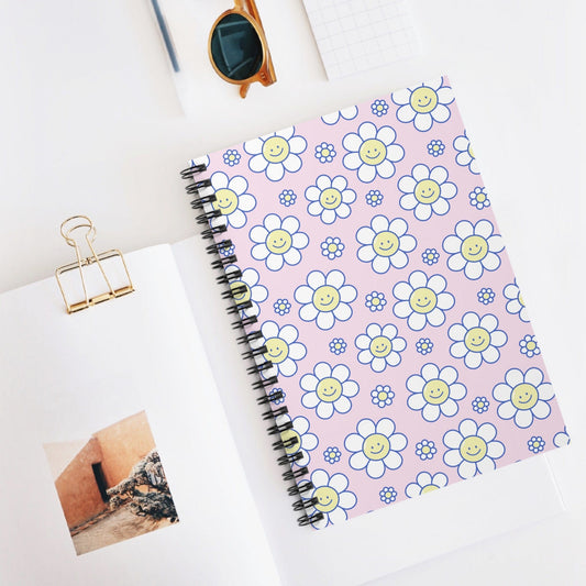 Printify Paper products One Size Smiley Face Spiral Notebook - Ruled Line