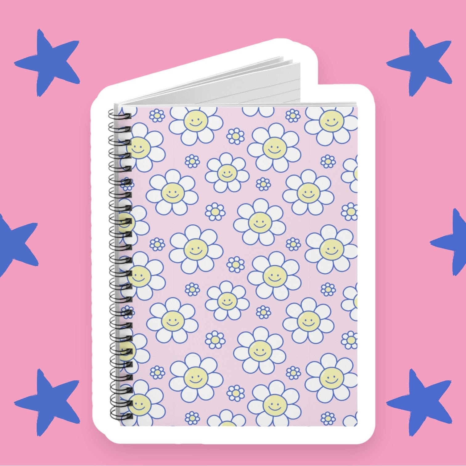 Printify Paper products One Size Smiley Face Spiral Notebook - Ruled Line