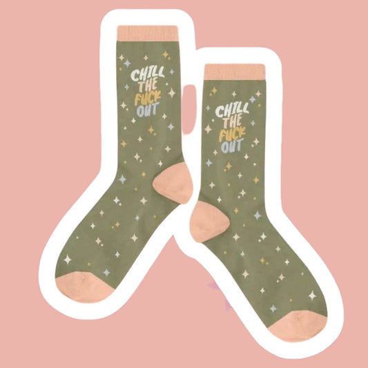 Talking Out of Turn Gift-Ready "Chill the Fuck Out" Socks