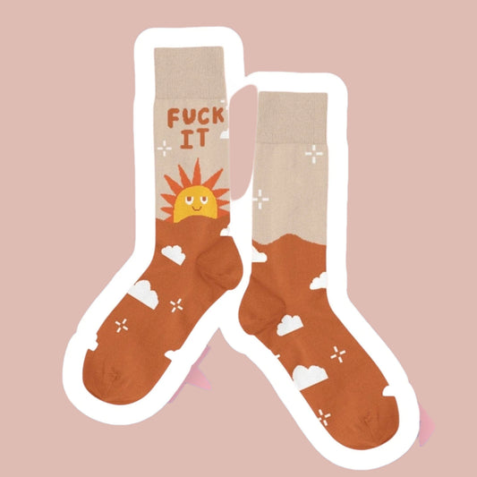 Talking Out of Turn Gift-Ready "Fuck It" Socks
