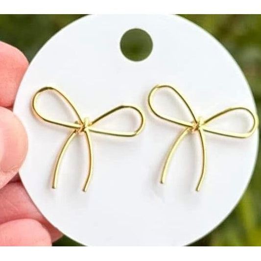 The Smiley Face Boutique Golden Bow Earrings – The Stealthy Statement Maker 🎀✨