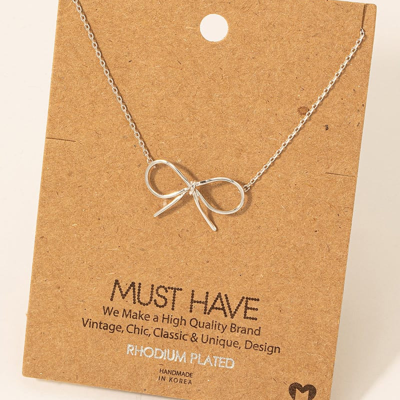The Smiley Face Boutique Silver 🎀 Tie It All Together: Bow  Necklace 🎀