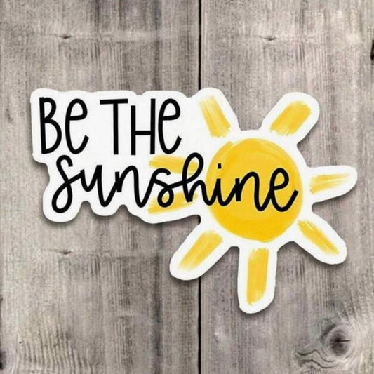Whit's Up Shop Be the Sunshine Sticker – Positive Yellow Sun Vinyl Decal