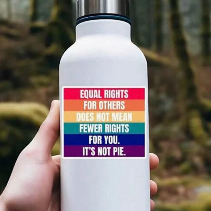 Whit's Up Shop Equal Rights Sticker – It’s Not Pie Rainbow Quote Decal