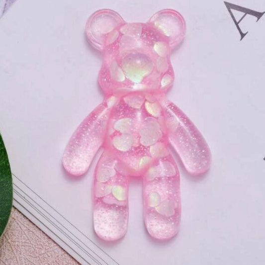 Whit's Up Shop Pink Pocket Worry Bear – Pink & Purple Glitter Edition