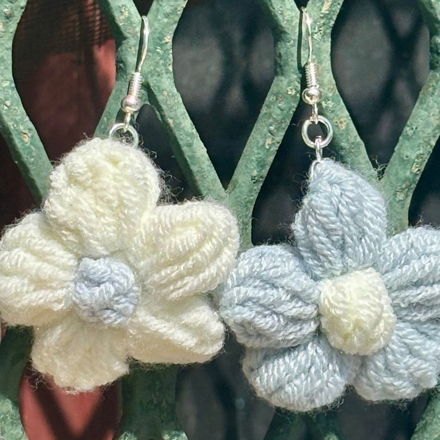 Whitney's Whimzees Gray/White Inside Out Daisy Dangles