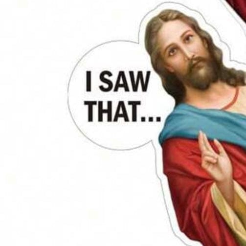 Whitney's Whimzees "I Saw That" Jesus Sticker – Funny Faith-Inspired Vinyl Stickers